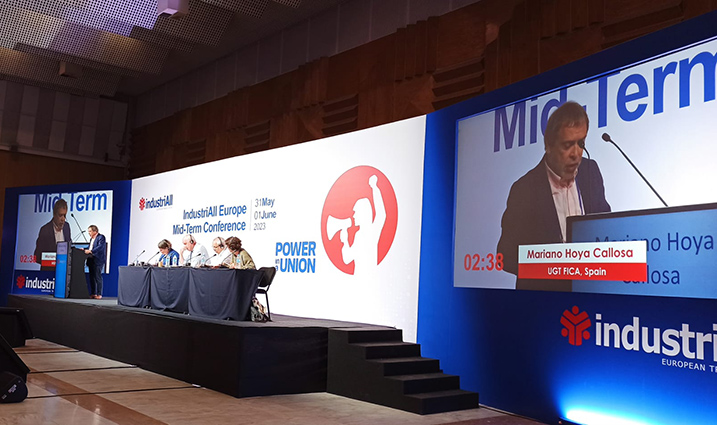 Mariano Hoya reclama reforzar el poder de los sindicatos en la Conferencia de Mitad de Mandato de IndustriALL Europa