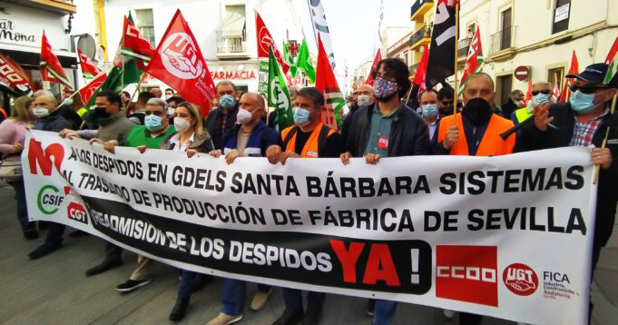 UGT FICA valora la readmisión de los trabajadores despedidos de Santa Bárbara Sistemas de Sevilla y Madrid