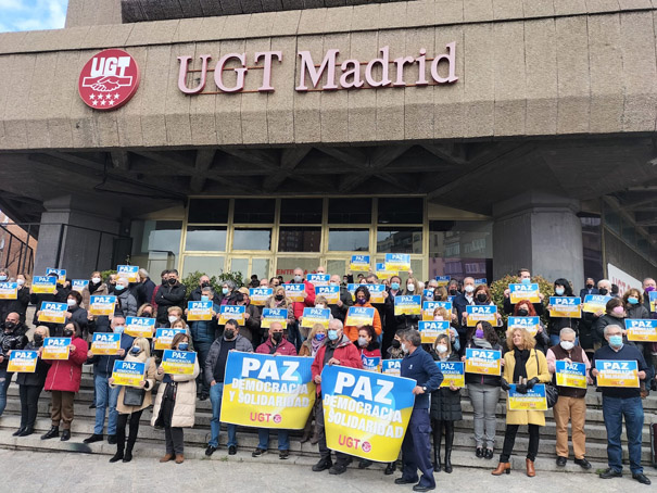 UGT FICA secunda las manifestaciones silenciosas de apoyo al pueblo ucraniano