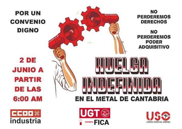 La patronal insiste en recortar derechos y no garantizar el poder adquisitivo en el nuevo convenio del Metal de Cantabria