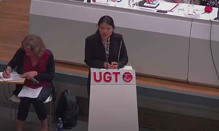 Khaing Zar Aung pide la ayuda de UGT para que contribuya a acabar con el régimen militar de Myanmar