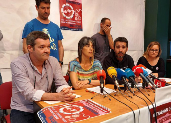 Los sindicatos de metal de Bizkaia presentan una plataforma conjunta para el convenio