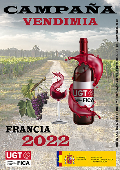 UGT FICA presenta este lunes la campaña de la vendimia francesa de 2022
