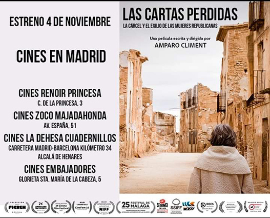 «Las cartas perdidas. La cárcel y el exilio de las mujeres republicanas», ya en el cine