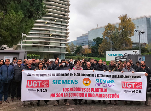 Las plantillas de oficinas de Siemens Gamesa se concentran en defensa del empleo
