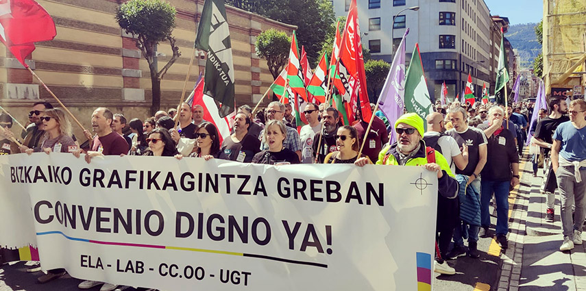 Alto seguimiento en el segundo día de huelga del sector de artes gráficas de Bizkaia