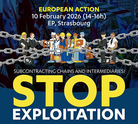 Sindicatos europeos convocan una manifestación para exigir una Directiva que limite la subcontratación y promueva el empleo directo