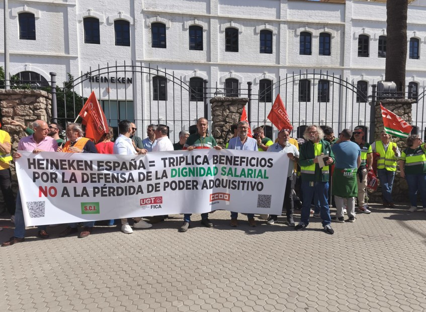 Éxito rotundo en la primera jornada de huelga en Heineken: la producción se paraliza al 100% en todo el país